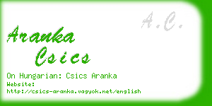 aranka csics business card